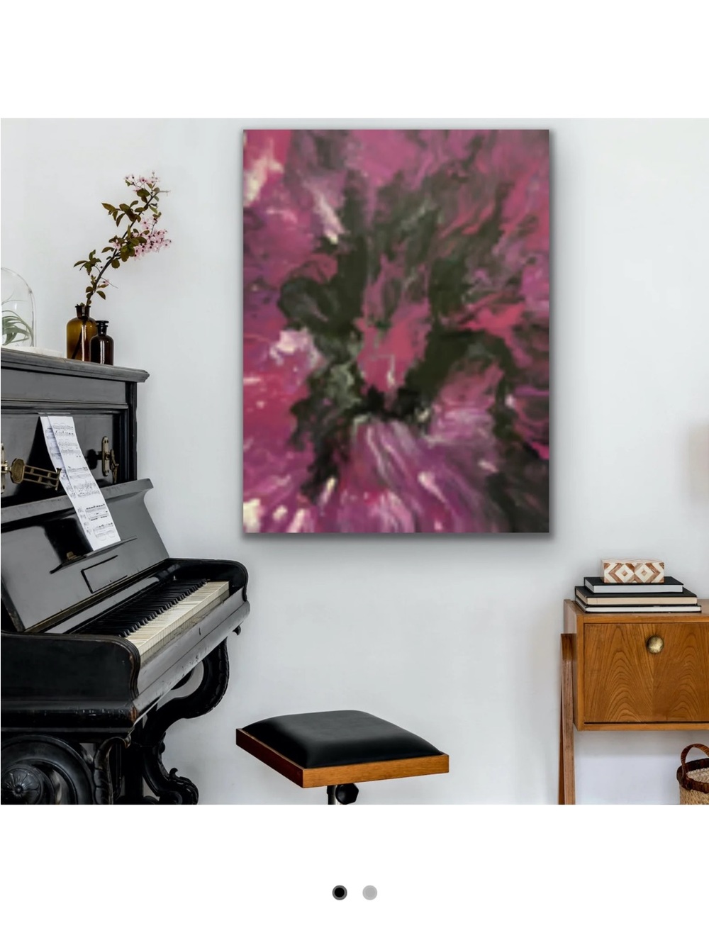 Magenta Abstract Floral Canvas Art